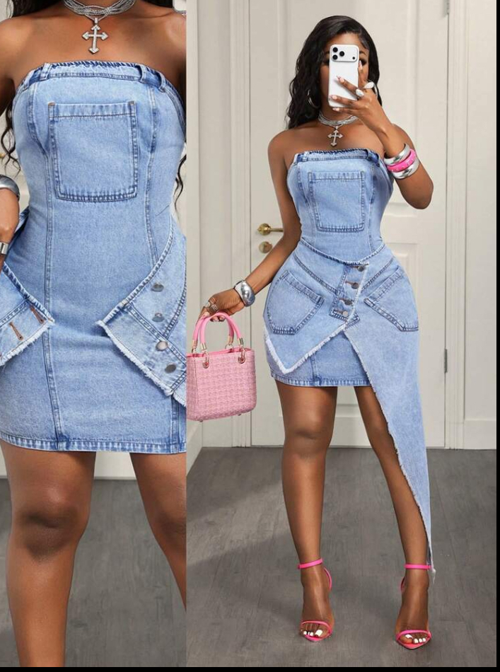 Denim stylish gown