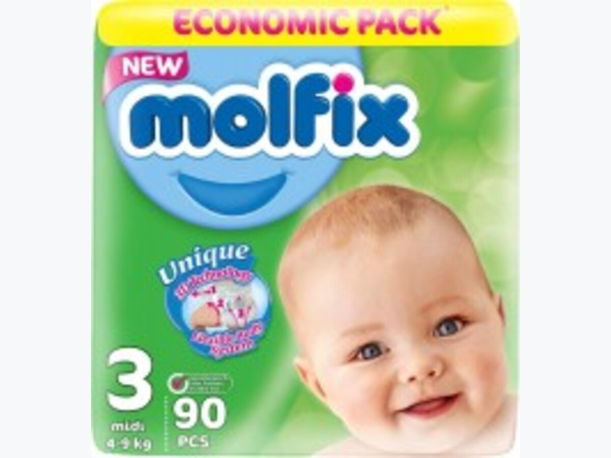 Molfix Baby Diapers Size 3 90 Pieces